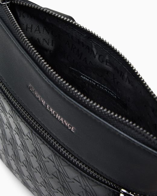 ARMANI EXCHANGE Black Flat Crossbody Messenger Bag for men