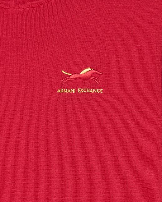 ARMANI EXCHANGE Red Mini Dress With Ruffle And Horse Embroidery