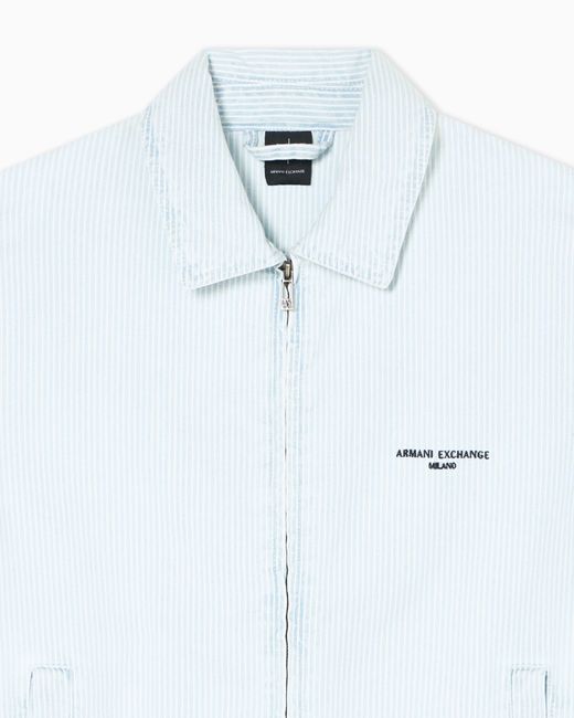 ARMANI EXCHANGE White Cotton Denim Jacket for men