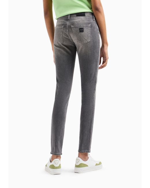Armani Exchange Gray J01 Super Skinny Jeans In Comfort Cotton Denim Indigo