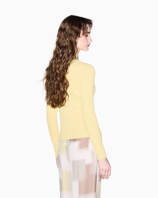 ARMANI EXCHANGE Yellow Fitted Cardigan
