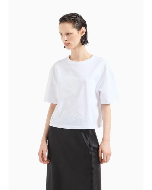 T-shirts Raccourcis Armani Exchange en coloris White
