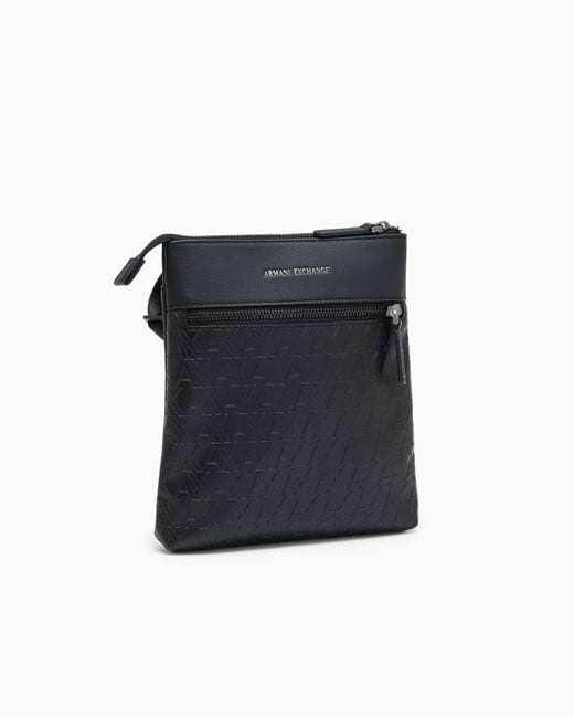 ARMANI EXCHANGE Black Flat Crossbody Messenger Bag for men