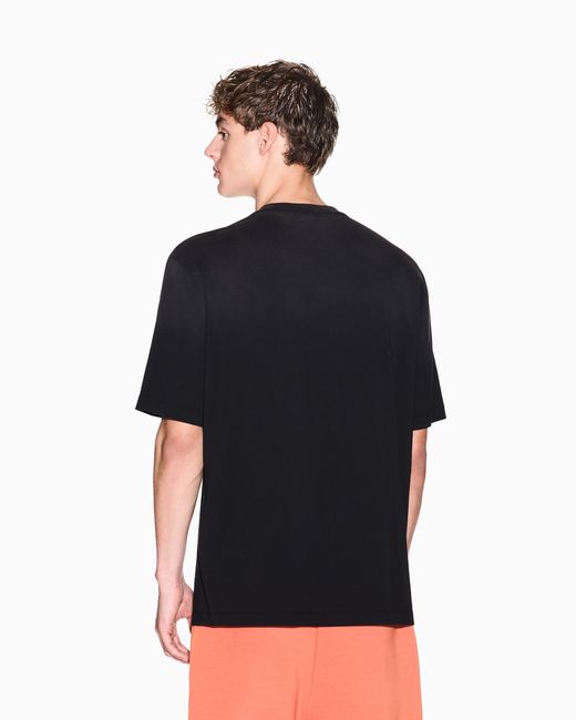 ARMANI EXCHANGE Black Regular Fit T-Shirt for men