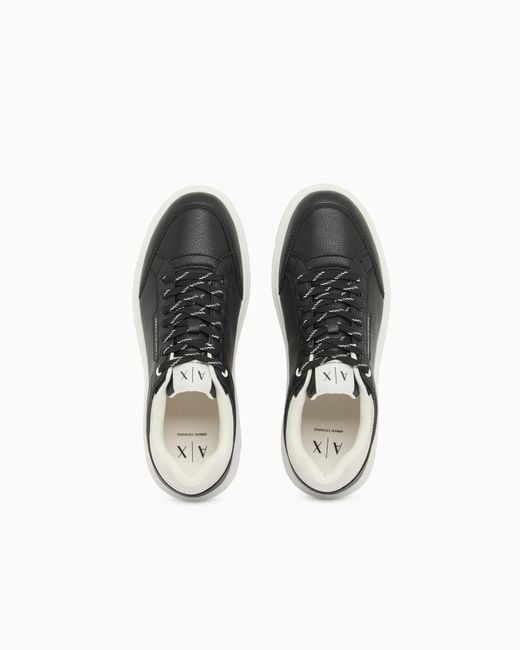 ARMANI EXCHANGE White Urban Chic Suede Sneakers for men