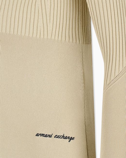 ARMANI EXCHANGE White Regular Fit Cardigan Knitted Recycled Viscose