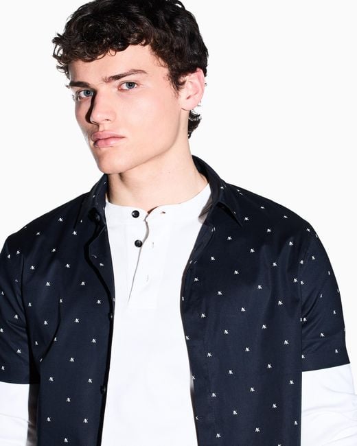 ARMANI EXCHANGE Blue Shirt Slim Fit for men