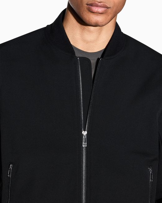 ARMANI EXCHANGE Black Minimal Bomber Jacket With Zip for men