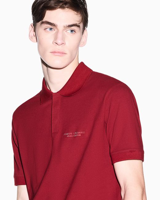 ARMANI EXCHANGE Red Regular Fit Polo for men