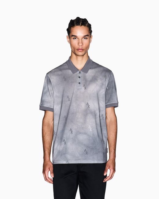 Polo Regular Fit Stampa Sfumata di ARMANI EXCHANGE in Blue da Uomo