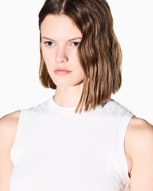 ARMANI EXCHANGE White Allover Logo Top