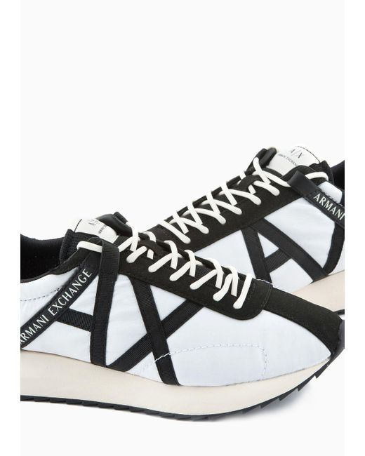 Armani Exchange Multicolor Sneakers In Technical Fabric Mesh And Suede for men