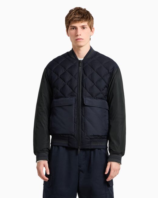 Giubbotto Con Inserto Trapuntato E Maxi Tasche di ARMANI EXCHANGE in Blue da Uomo