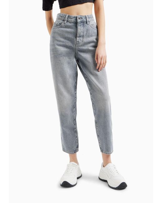 Armani Exchange Gray J51 Carrot Fit Jeans In Comfort Cotton Denim