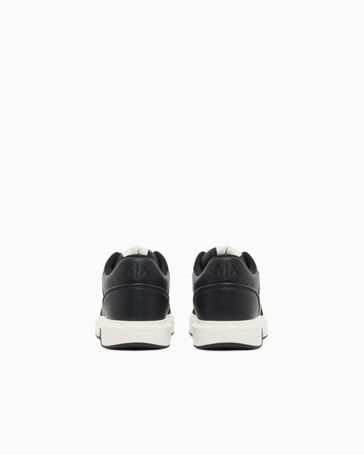 ARMANI EXCHANGE White Sneakers With Suede Inserts And Tumbled Finish for men