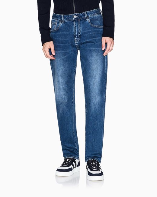 ARMANI EXCHANGE Blue Comfort Slim-Fit Jeans for men