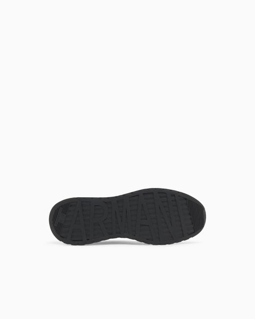 ARMANI EXCHANGE White Technical Fabric Sneakers for men