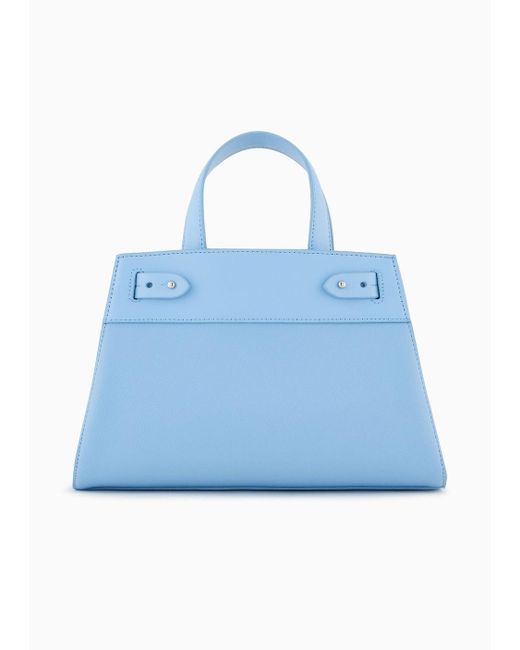 Armani Exchange Blue Medium Tote Bag With Side Buckles