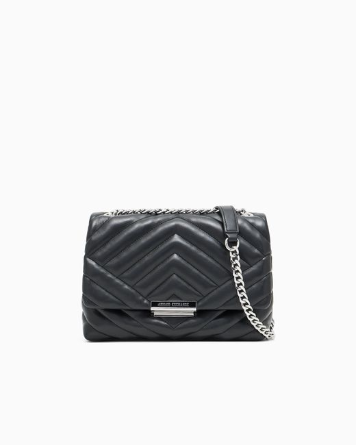 Sac Bandoulière En Matière Matelassée Avec Détails En Métal ARMANI EXCHANGE en coloris Black