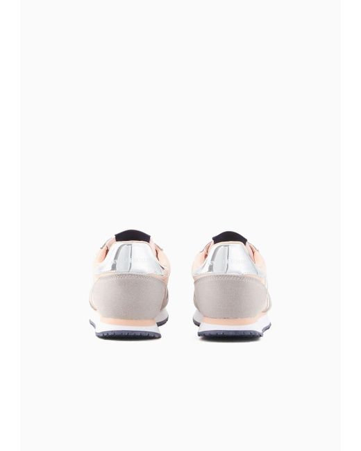 Sneakers In Microfibra Con Logo di Armani Exchange in White