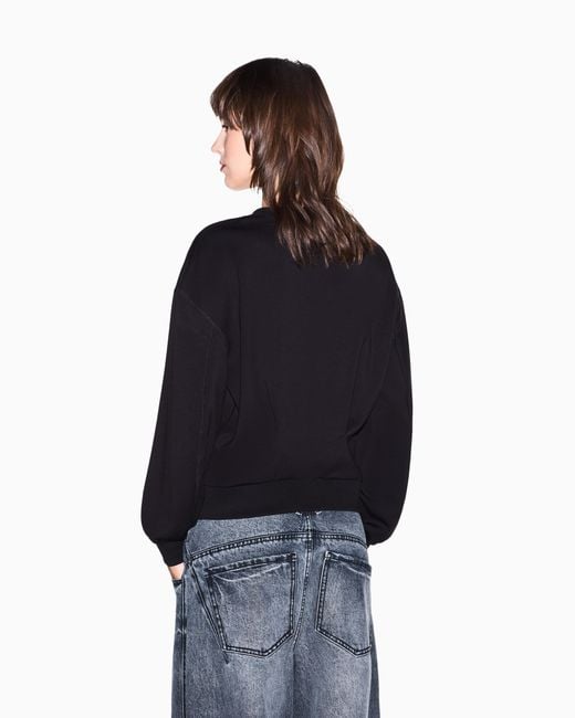 ARMANI EXCHANGE Blue Sweatshirt Stretch Viscose Scuba
