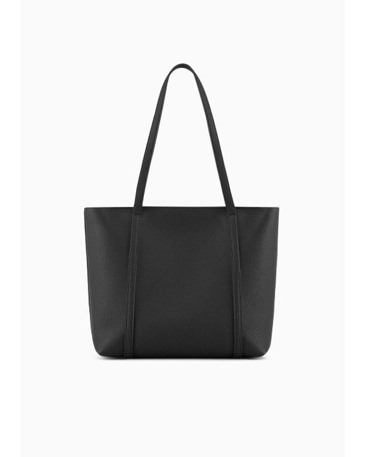Shopping Bag Con Doppi Manici E Charm Logo di Armani Exchange in Black