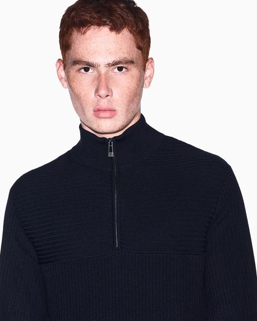 ARMANI EXCHANGE Blue Regular Fit Pullover for men