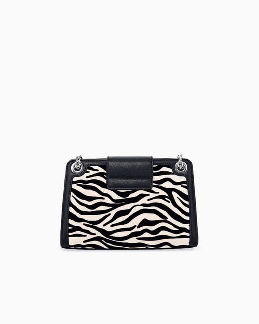 ARMANI EXCHANGE Black Zebra Mini Bag