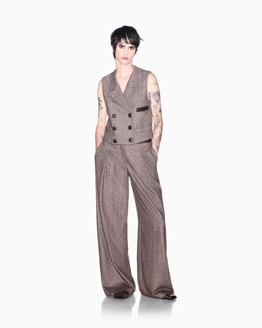 ARMANI EXCHANGE Brown Regular Fit Waistcoat