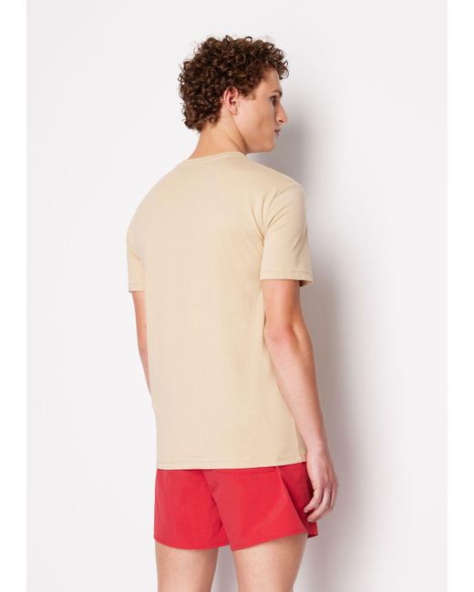 Armani Exchange Natural Regular Fit T-shirt In Asv Organic Cotton With Print for men