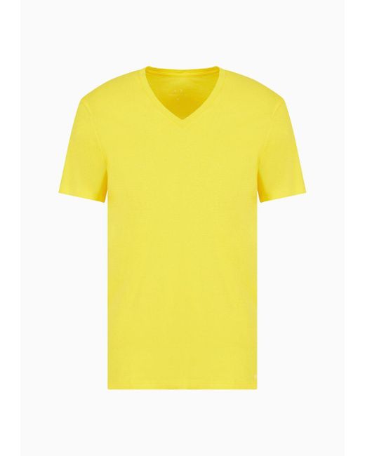 Armani Exchange Yellow Slim Fit Short Sleeve Pima Cotton T-shirt for men