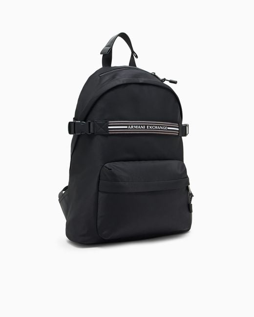 Zaino Con Strip Con Logo di ARMANI EXCHANGE in Black da Uomo