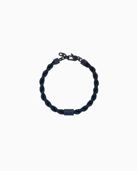 ARMANI EXCHANGE Blue Stainless Steel Chain Bracelet for men