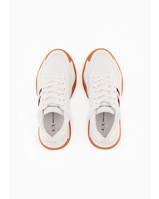 Sneakers Chunky Bicolor Con Suola Maxi di Armani Exchange in White
