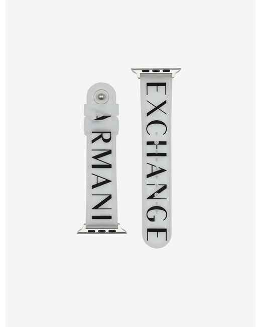Armani Exchange White And Clear Silicone Band For Apple Watch® for Men -  Lyst