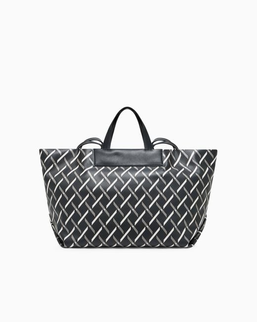 ARMANI EXCHANGE Black Große Shopper-Tasche Mit Zwei Tragegriffen