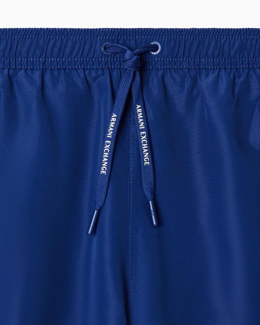 ARMANI EXCHANGE Blue Swimsuit With Side Logo for men