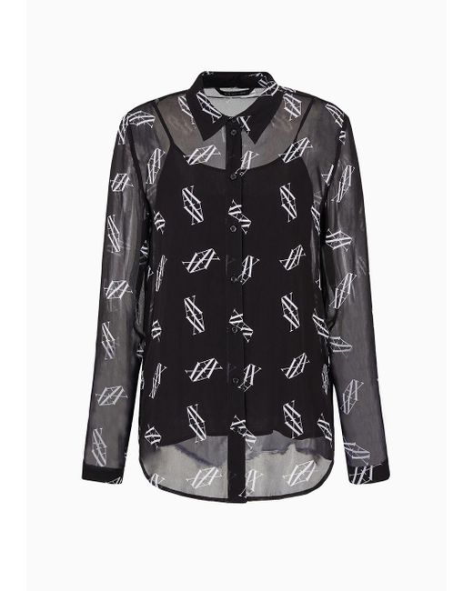 Chemises Décontractées Armani Exchange en coloris Black