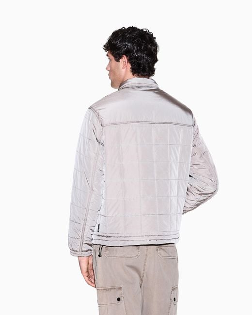ARMANI EXCHANGE Gray Nylon Blouson With Matt Effect And Pockets for men