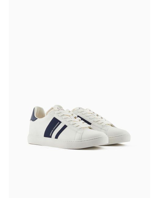 Armani Exchange White Sneakers With Logo Patch for men
