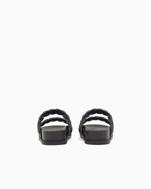 ARMANI EXCHANGE White Minimal Nappa Sandals