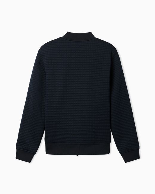 ARMANI EXCHANGE Blue Stretch Bomber Jacket for men