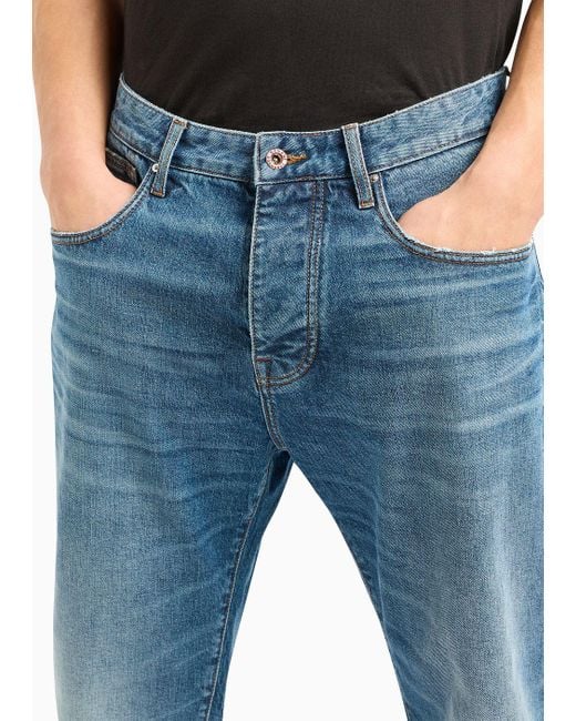 Armani Exchange Blue Tapered Jeans for men