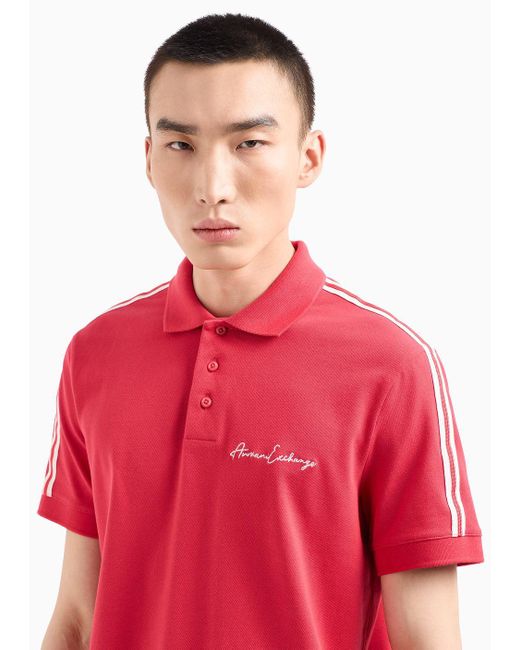 Armani Exchange Pink Regular Fit Polo Shirt With Signature Logo for men