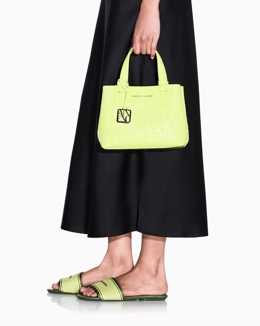 ARMANI EXCHANGE Yellow Shopping Bag With An Outside Coating
