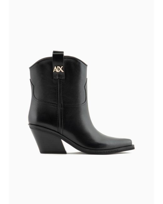 Armani Exchange Black Camperos In Real Leather