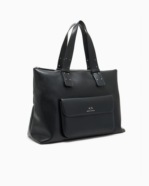 Borsa A Mano Con Tasca Esterna di ARMANI EXCHANGE in Black