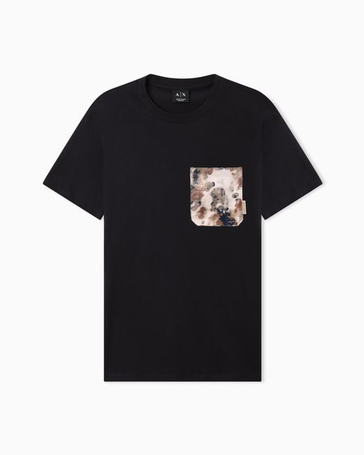 ARMANI EXCHANGE Black Regular-Fit Cotton Jersey T-Shirt for men