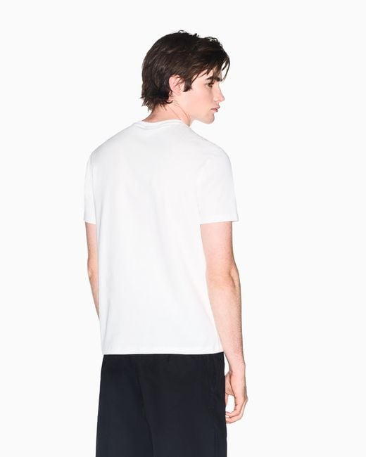 ARMANI EXCHANGE White Slim Fit Cotton T-Shirt for men
