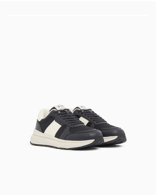 ARMANI EXCHANGE White Urban Minimal Sneakers for men